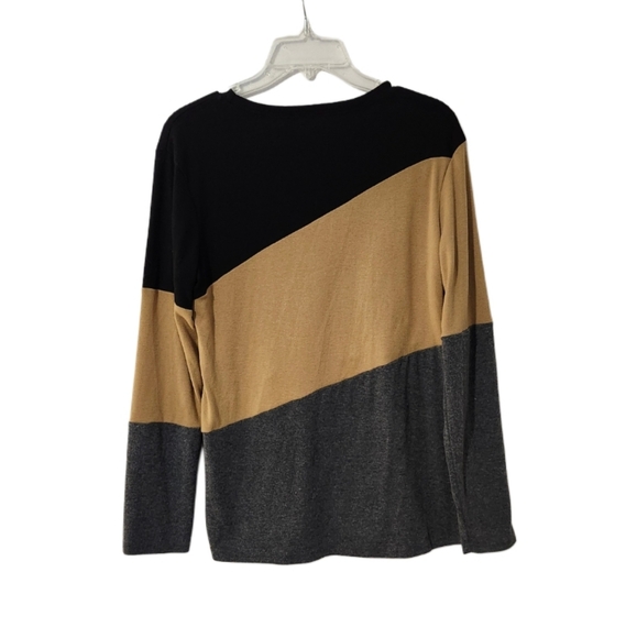 Minetom  Women's  Size M Colorblock  Long sleeve  Pullover  Casual  Tunic Top - Picture 6 of 10